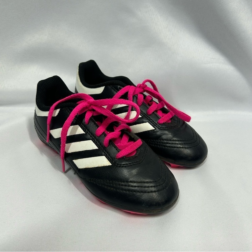 Adidas | Soccer Cleats Black Pink White Girls Lace Up Kids Children’s Size 12K